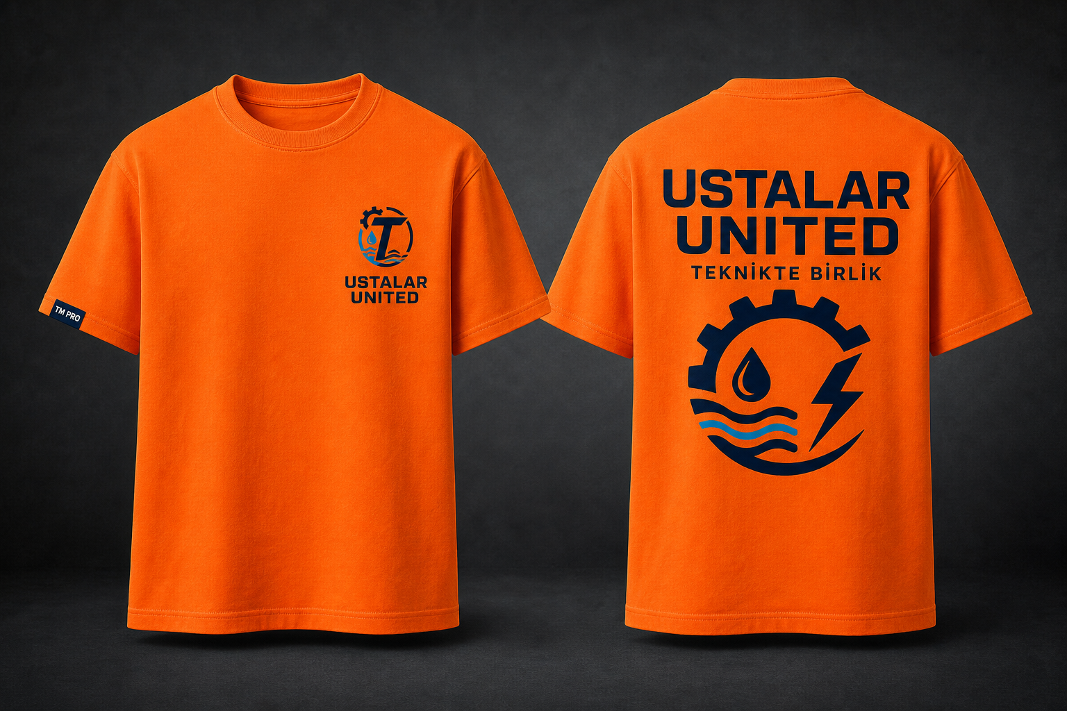 USTALAR UNITED front and back T-shirt mockup